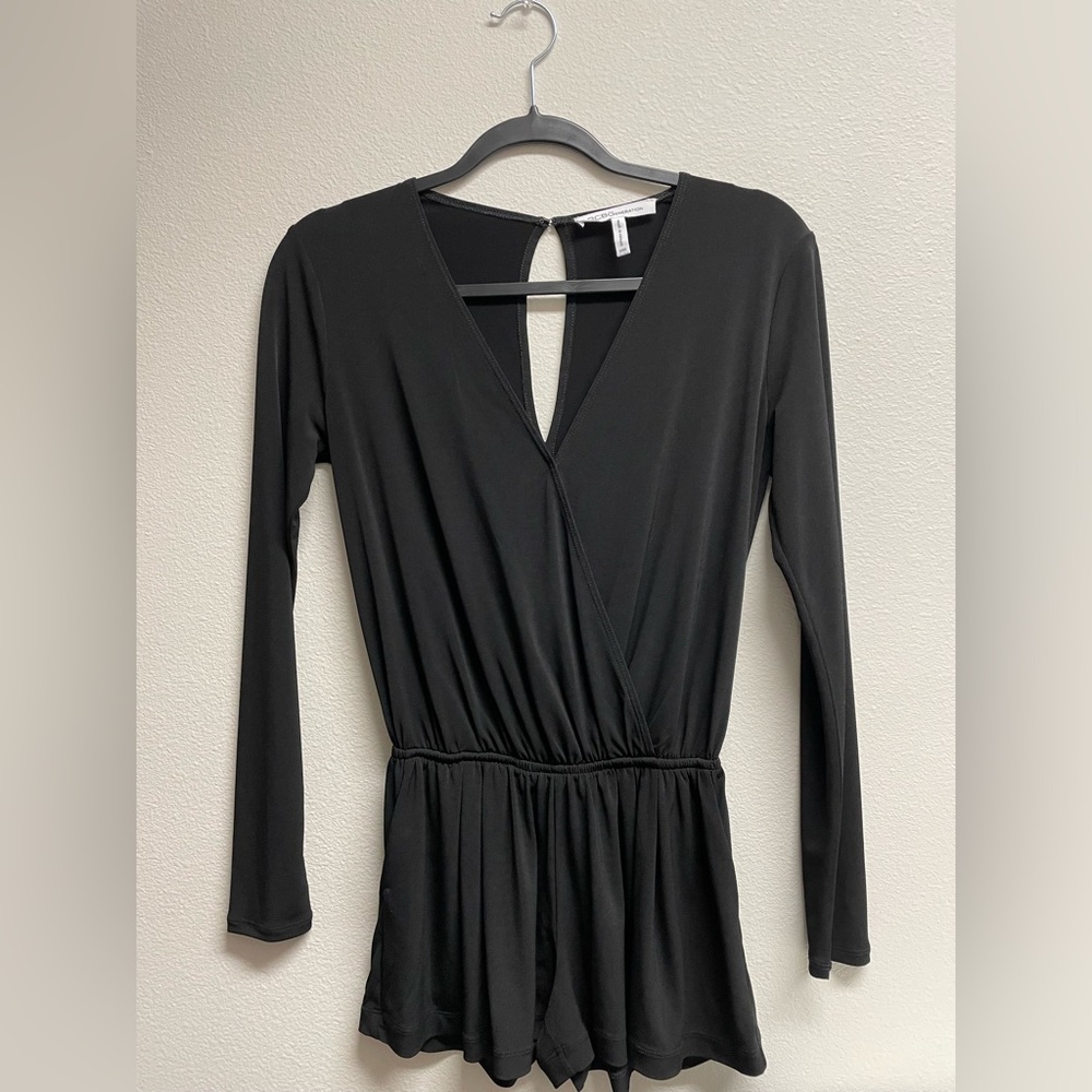 Black BCBG romper, long sleeve